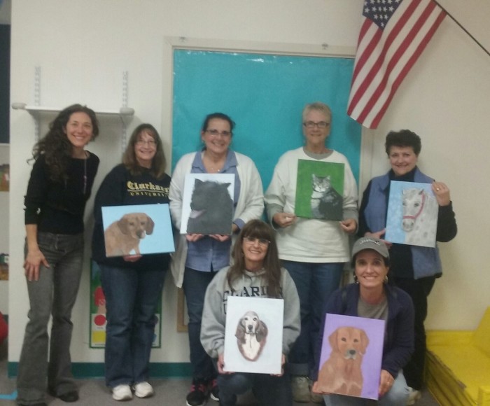 teaching painting class